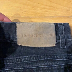 Balmain black moto jeans